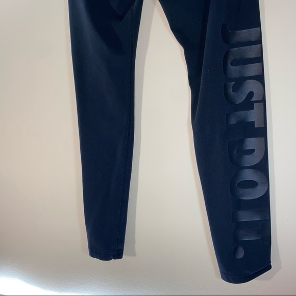 Nike Leggings Pull on Elastic Waist Full Leggings See a Leg Big Logo "Just Do It - Picture 10 of 10